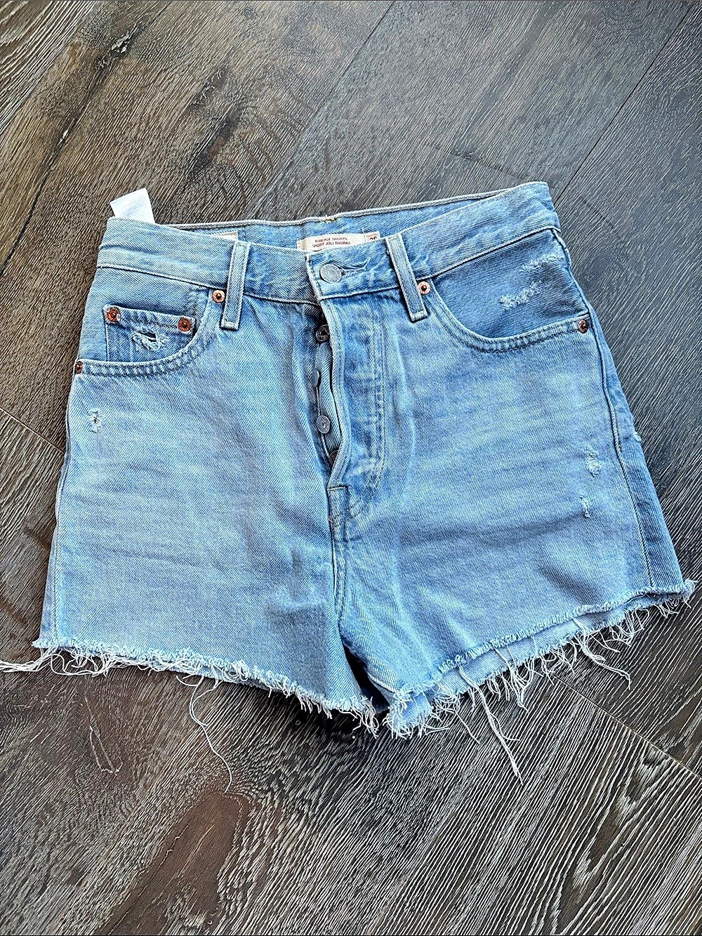 Levi's Ribcage Shorts Denim Shorts in Blue Waist 26